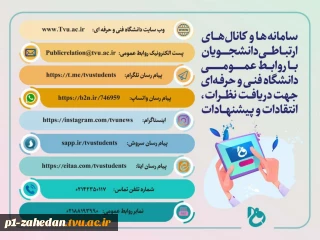 سامانه ها و کانال های ارتباطی دانشجویان با ورابط عمومی دانشگاه فنی وحرفه ای