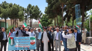 تجمع دانشگاهیان دانشگاه فنی وحرفه ای استان سیستان وبلوچستان در حمایت از خیزش دانشجویان در آمریکا 17