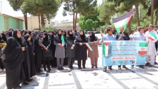 تجمع بزرگ دانشگاهیان دانشگاه فنی و حرفه‌ای در حمایت از خیزش دانشجویان بیدار دانشگاه‌های آمریکا و اروپا 16