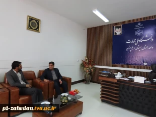 دیدار مسئول رسانه‌ای دفتر نماینده ولی فقیه در استان و امام جمعه زاهدان با رئیس دانشگاه ملی مهارت واحد استانی سیستان و بلوچستان 3